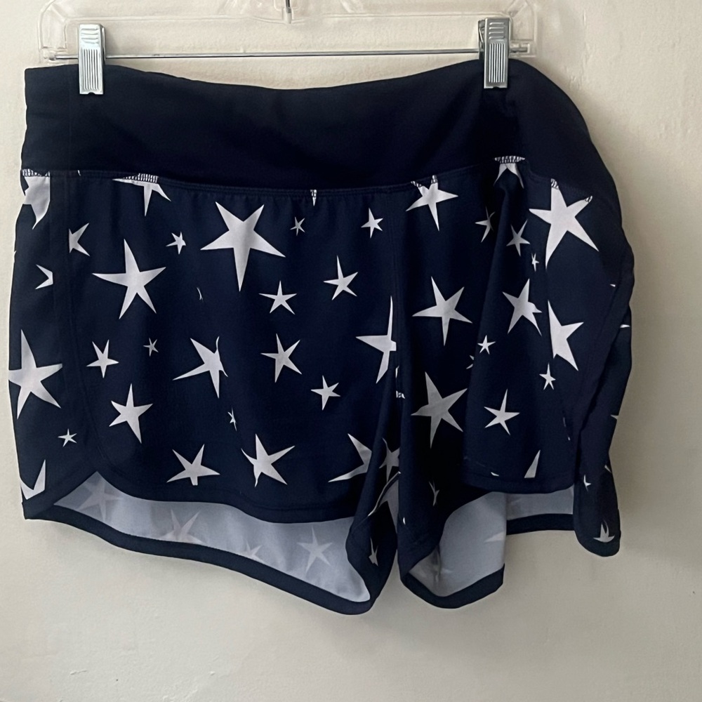 JCrew and New Balance Blue and White Athletic Shorts Star Pattern XL